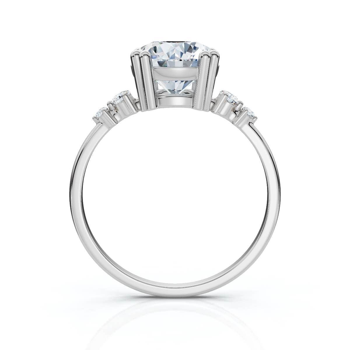 14K White Gold Eska Accents Lab Grown Diamond Engagement Ring (1/10 ct. tw)