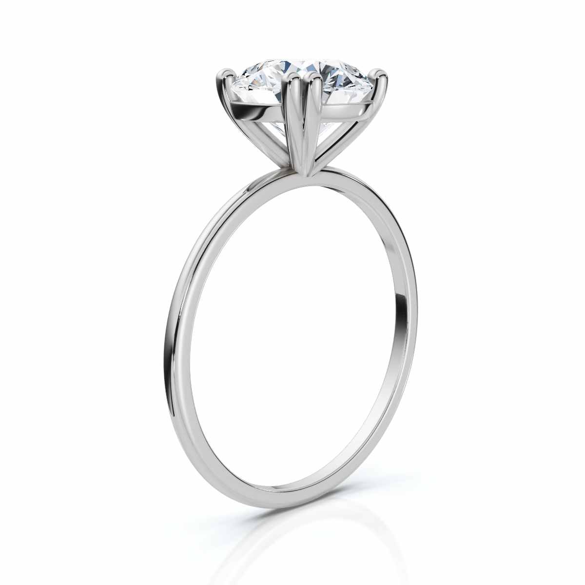 14K White Gold Serivelle Solitaire Engagement Ring 