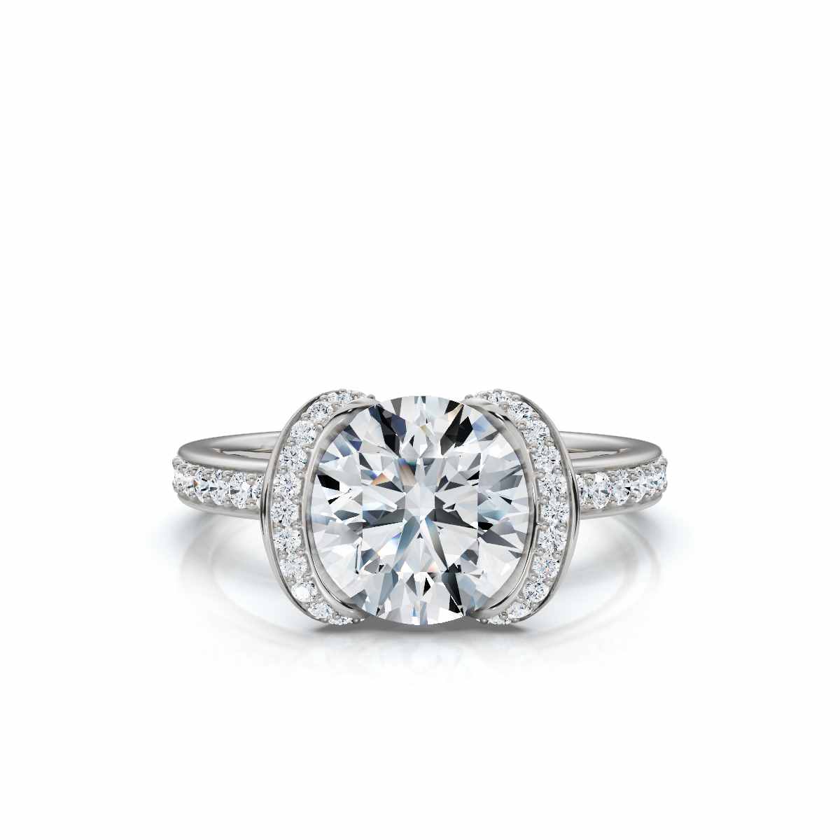 14K White Gold Amberlyn Accents Lab Grown Diamond Ring (1/3 ct. tw)