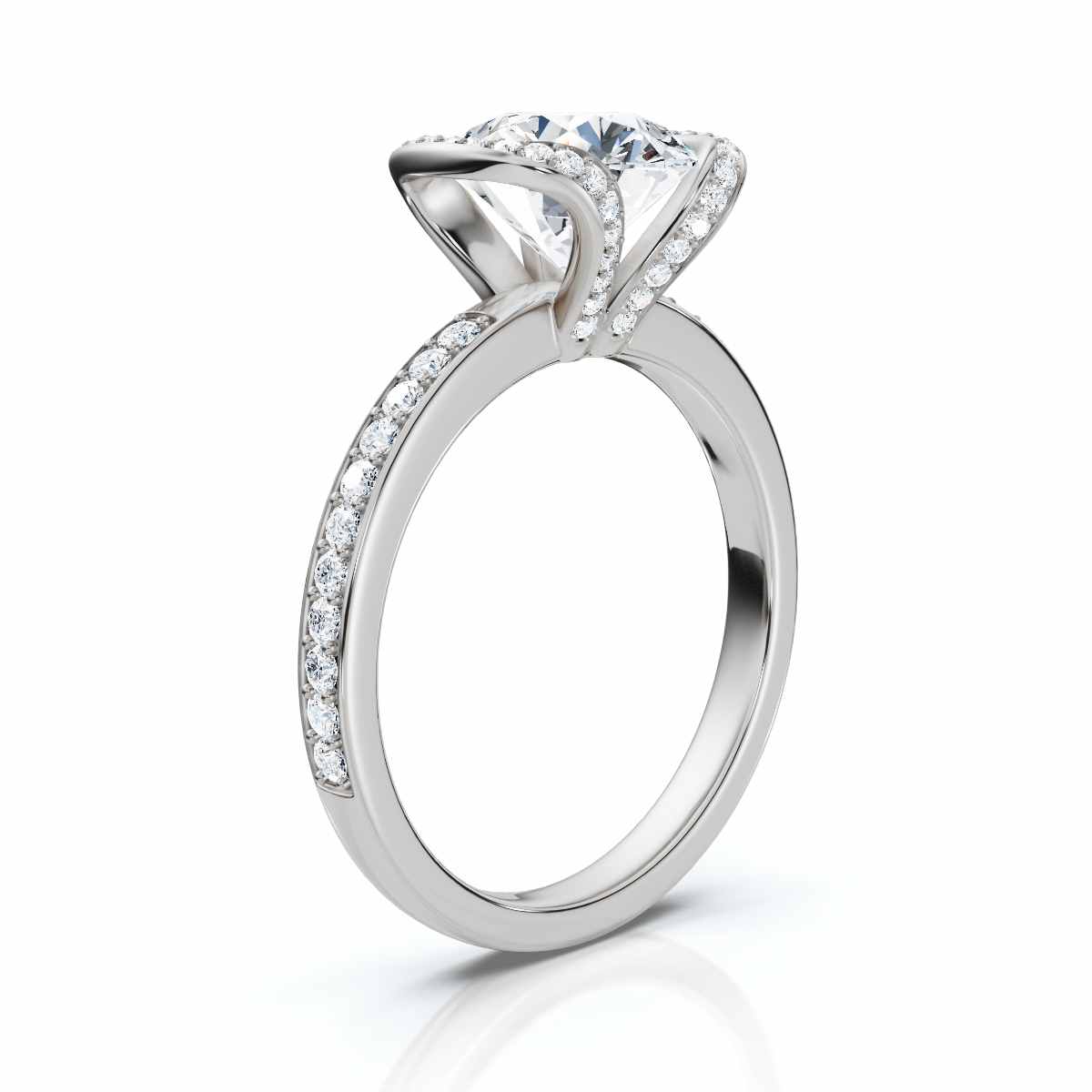 14K White Gold Amberlyn Accents Lab Grown Diamond Ring (1/3 ct. tw)