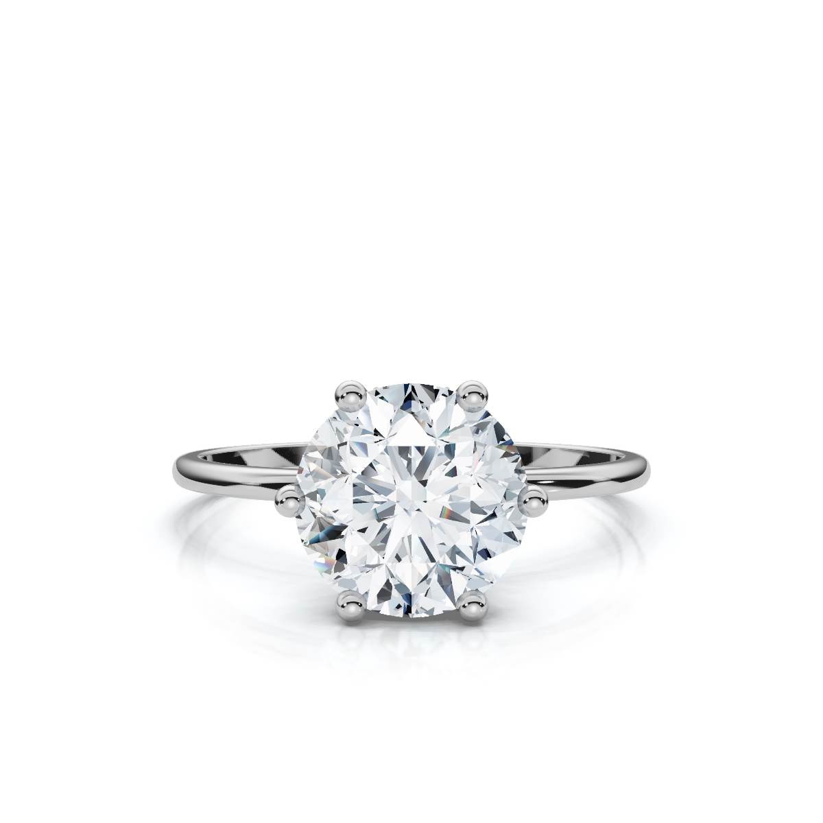 14K White Gold Aristea Hidden Accents Lab Grown Diamond Engagement Ring (1/20 ct. tw)