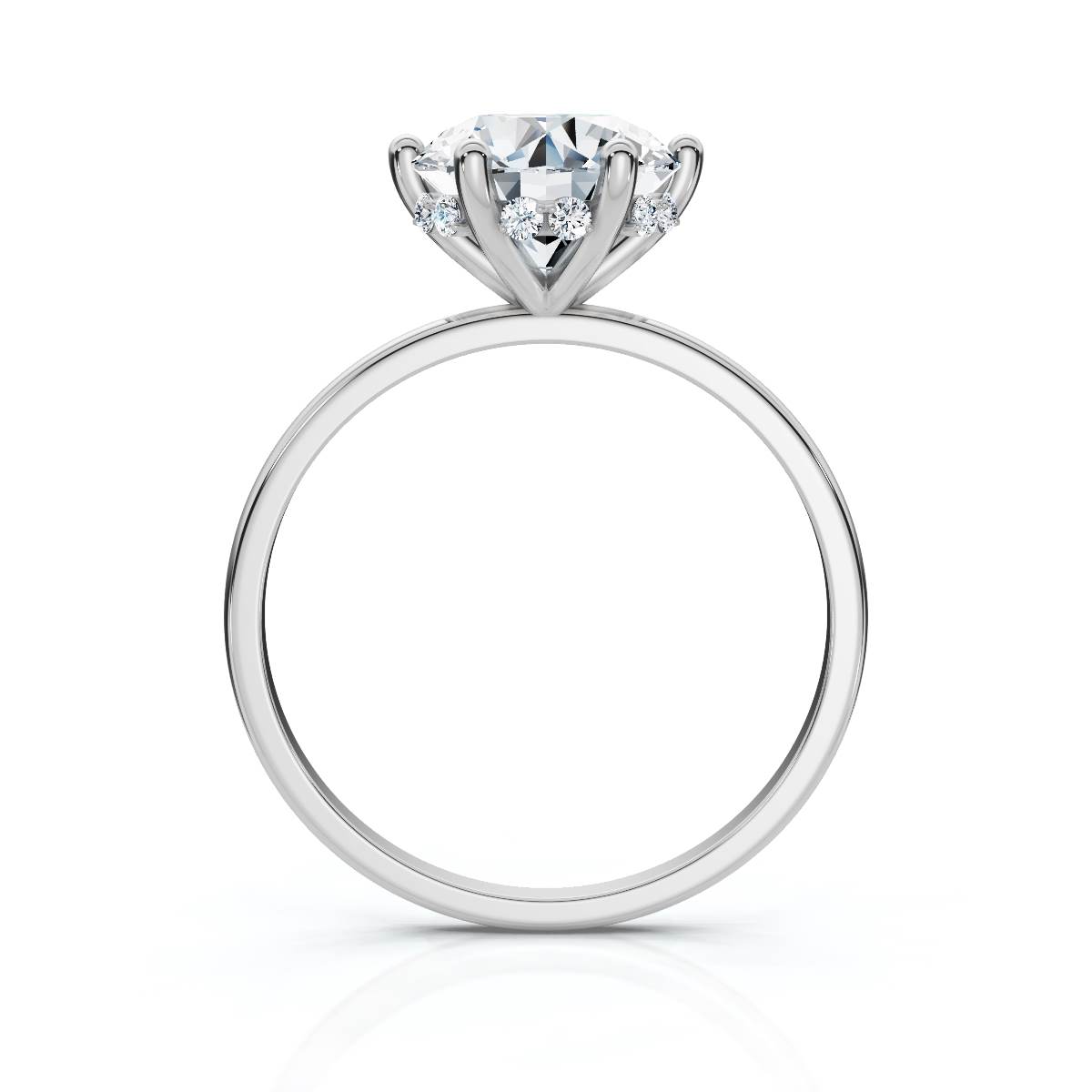 14K White Gold Aristea Hidden Accents Lab Grown Diamond Engagement Ring (1/20 ct. tw)