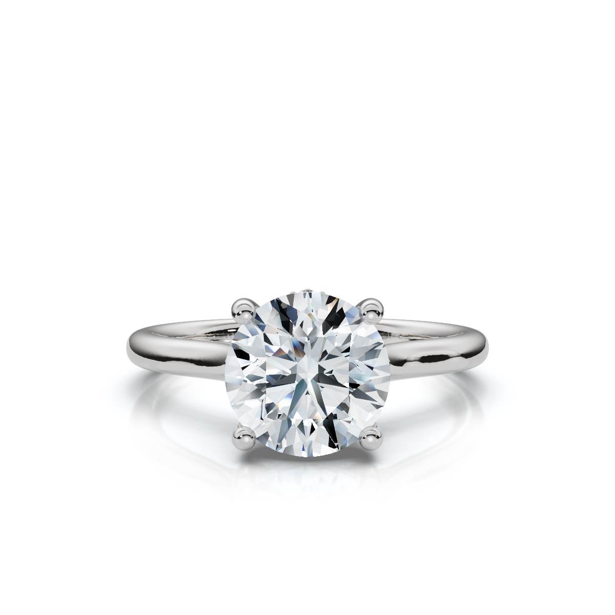 14K White Gold Ysolde Hidden Accents Lab Grown Diamond Engagement Ring (1/20 ct. tw)
