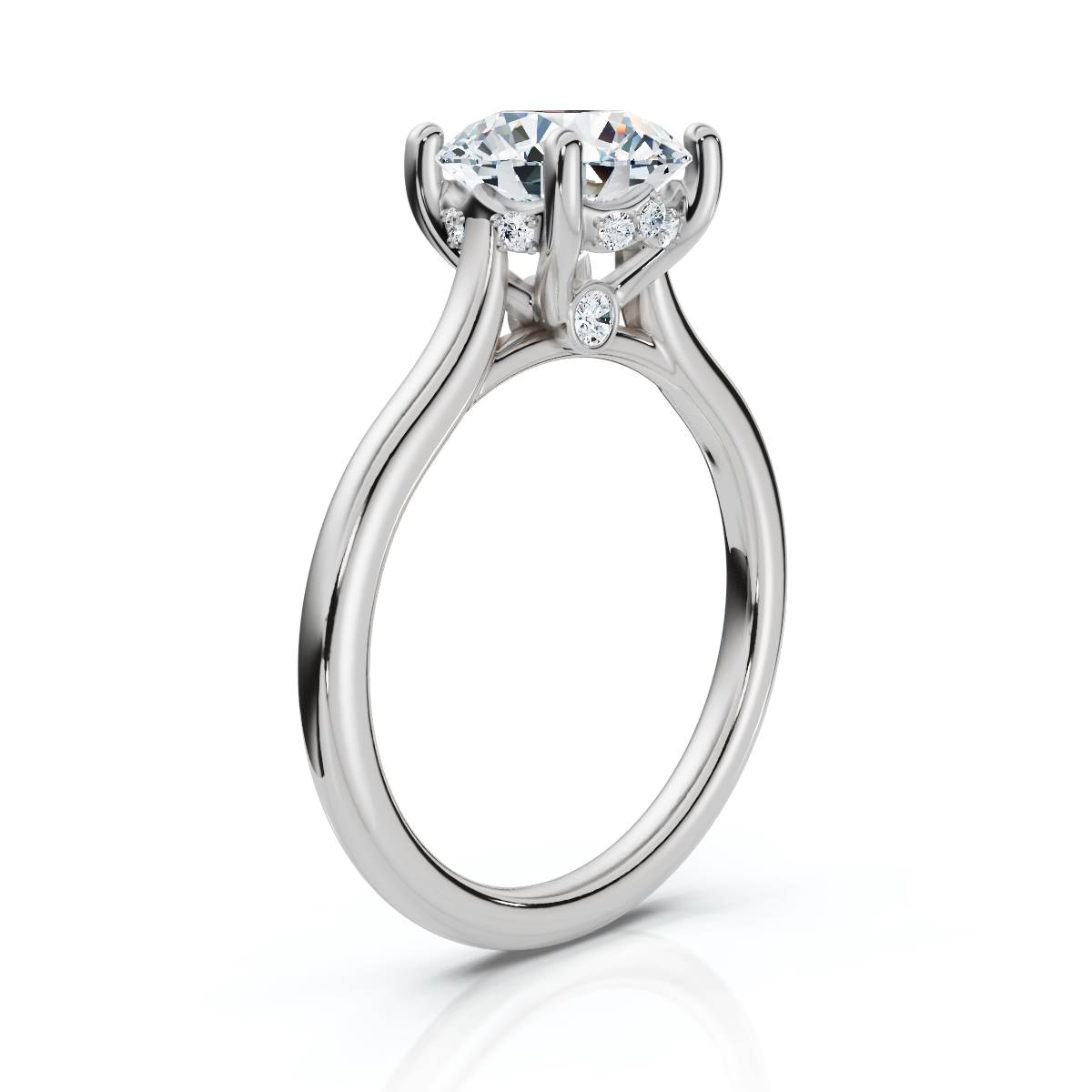 14K White Gold Ysolde Hidden Accents Lab Grown Diamond Engagement Ring (1/20 ct. tw)