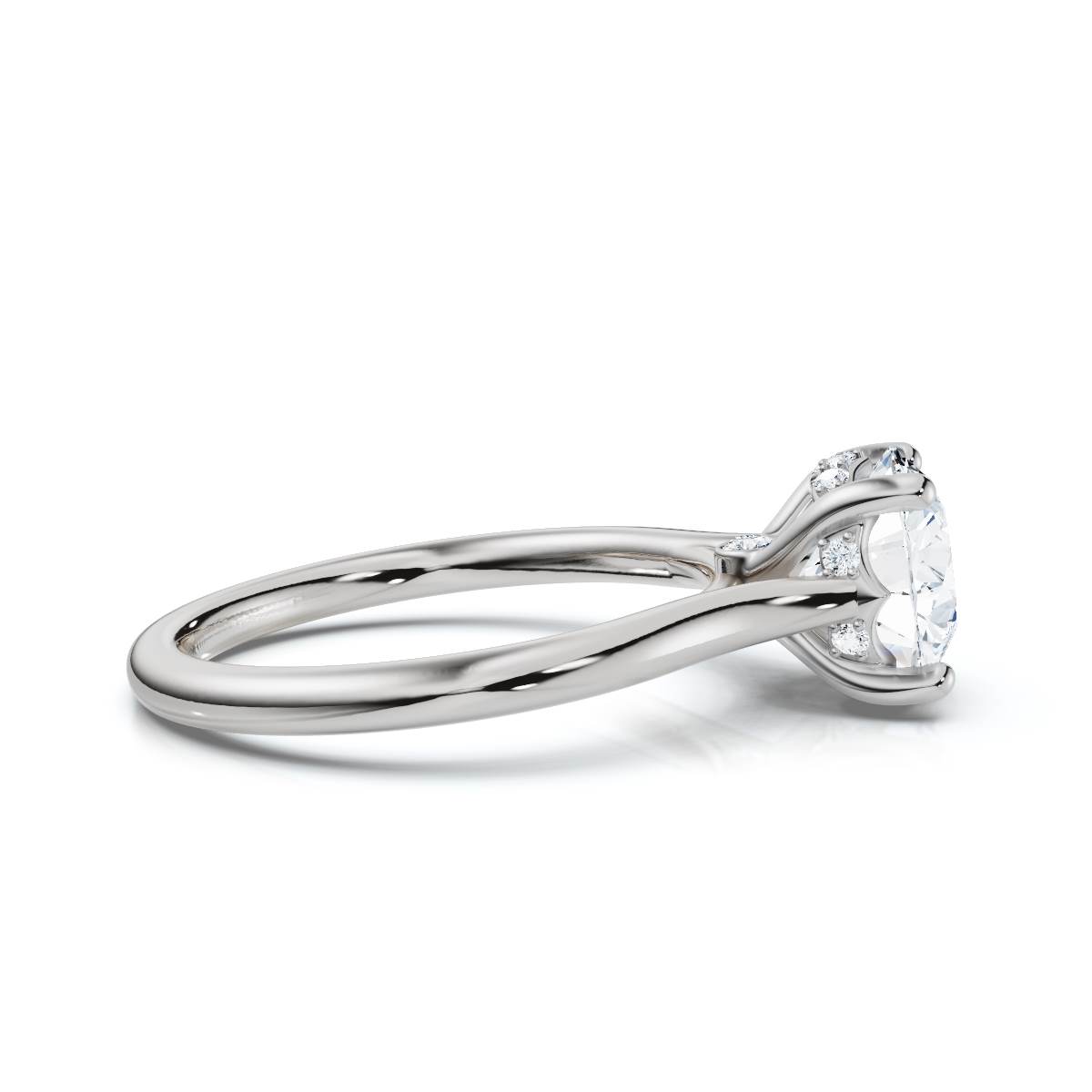 14K White Gold Ysolde Hidden Accents Lab Grown Diamond Engagement Ring (1/20 ct. tw)