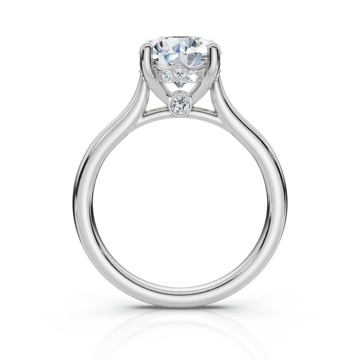 14K White Gold Ysolde Hidden Accents Lab Grown Diamond Engagement Ring (1/20 ct. tw)