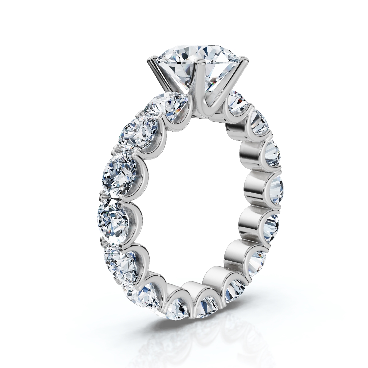14K White Gold Shay Scalloped Lab Grown Diamond Ring (3 3/4 ct. tw)