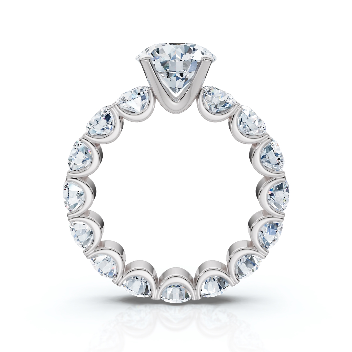 14K White Gold Shay Scalloped Lab Grown Diamond Ring (3 3/4 ct. tw)