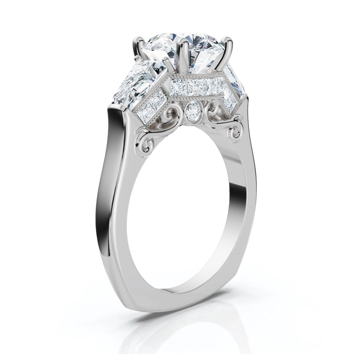 14K White Gold Eirlys Accents Lab Grown Diamond Engagement Ring (1 ct. tw)