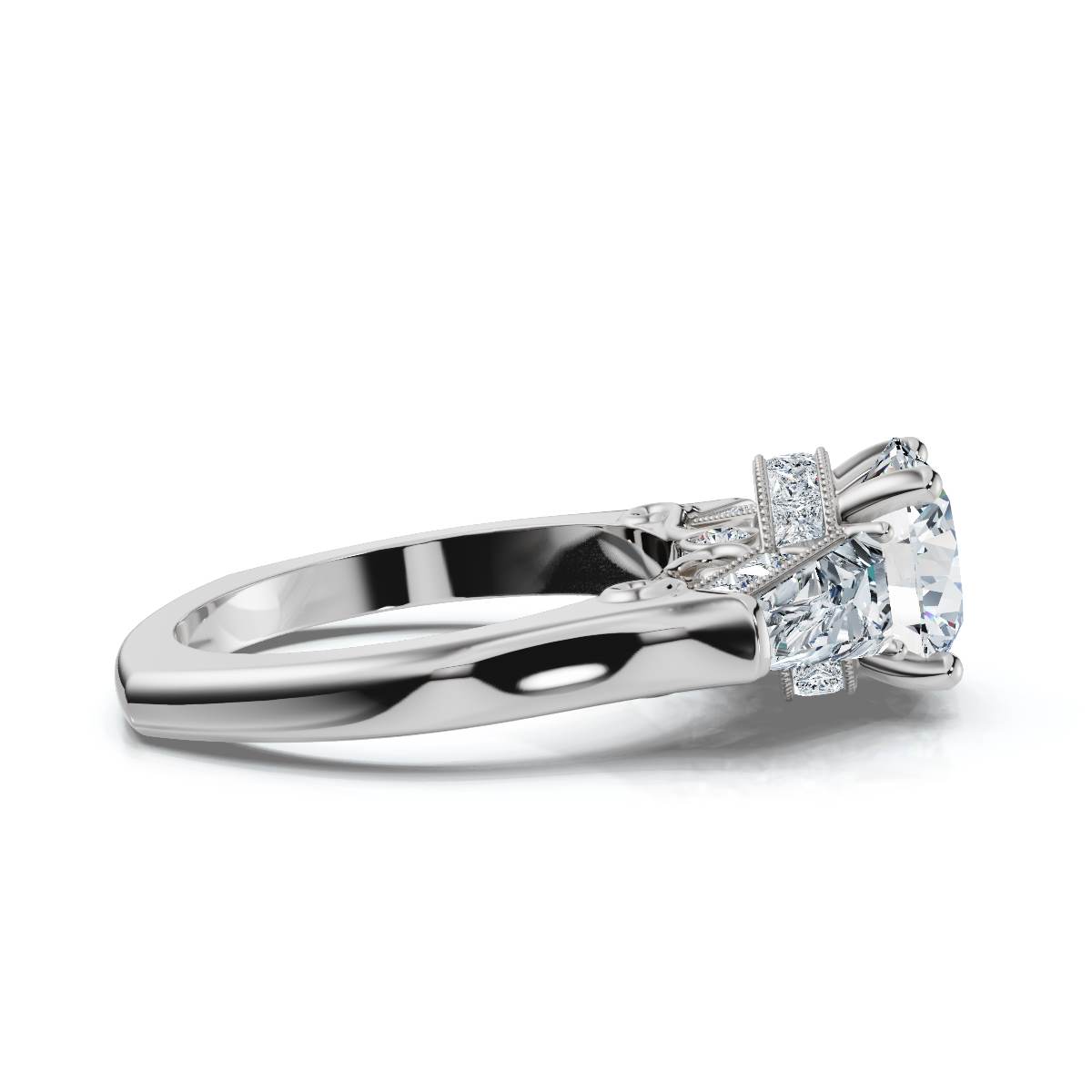 14K White Gold Eirlys Accents Lab Grown Diamond Engagement Ring (1 ct. tw)