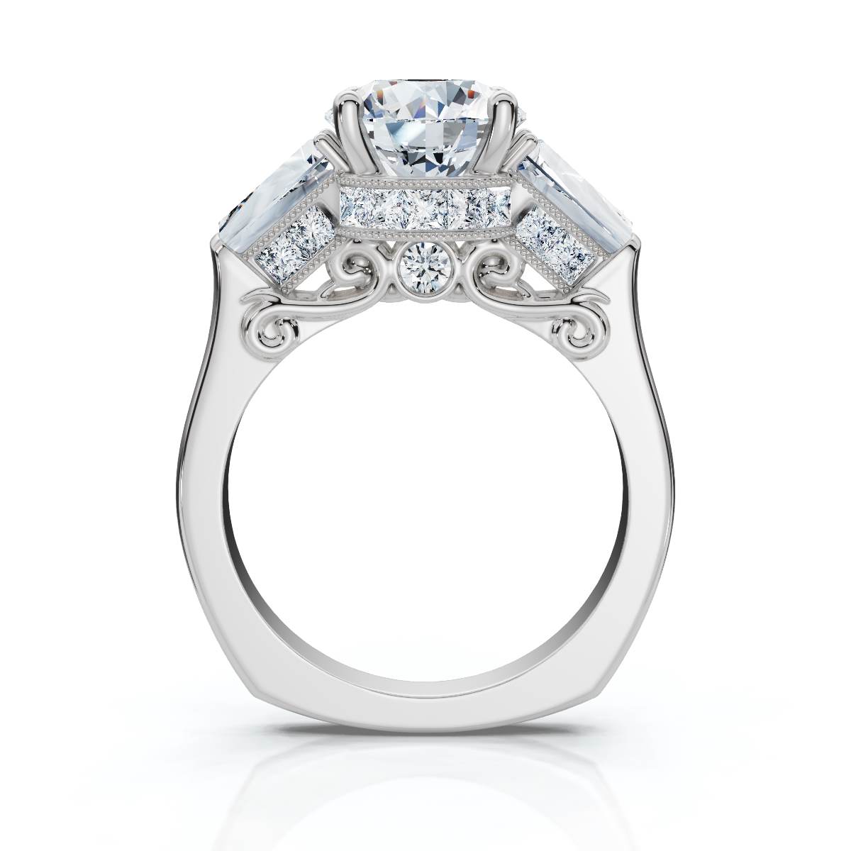 14K White Gold Eirlys Accents Lab Grown Diamond Engagement Ring (1 ct. tw)