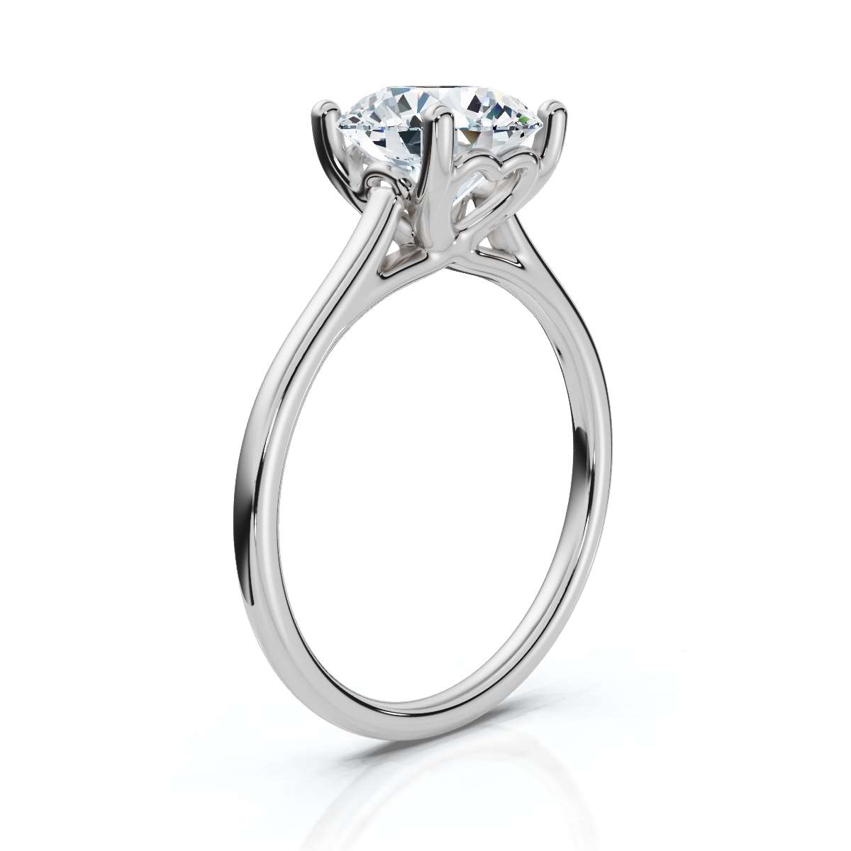 14K White Gold Agam Solitiere Lab Grown Diamond Engagement Ring 