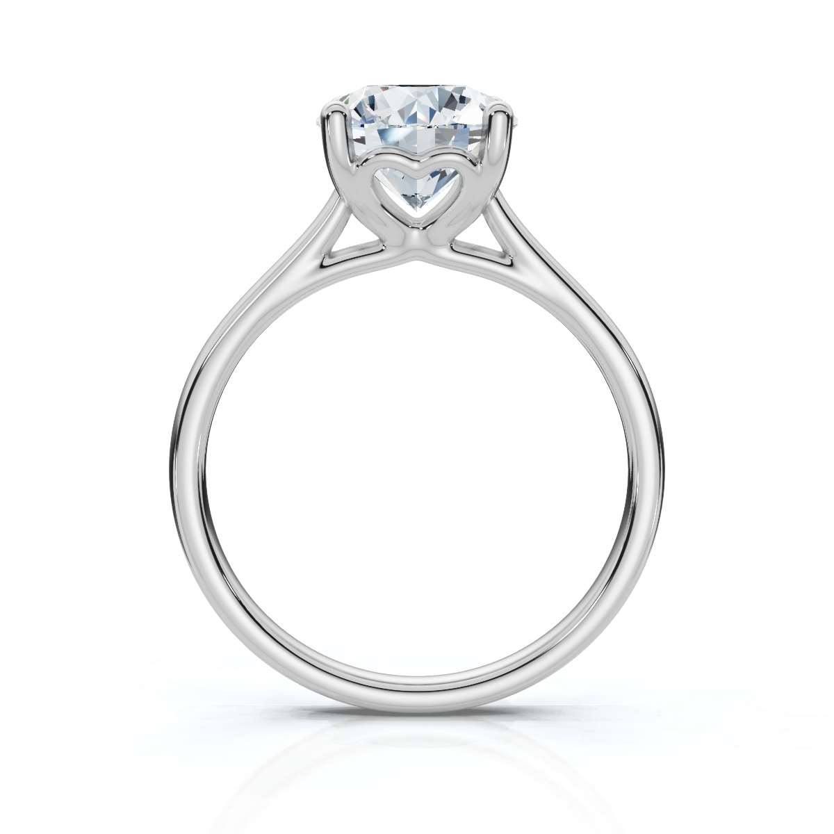 14K White Gold Agam Solitiere Lab Grown Diamond Engagement Ring 