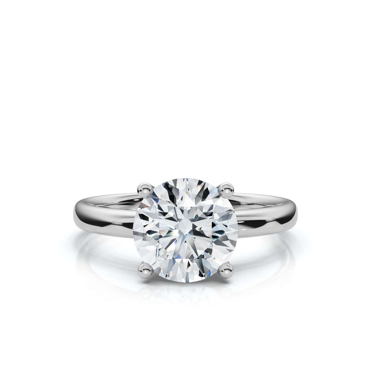 14K White Gold Rachel Solitaire Engagement Ring 