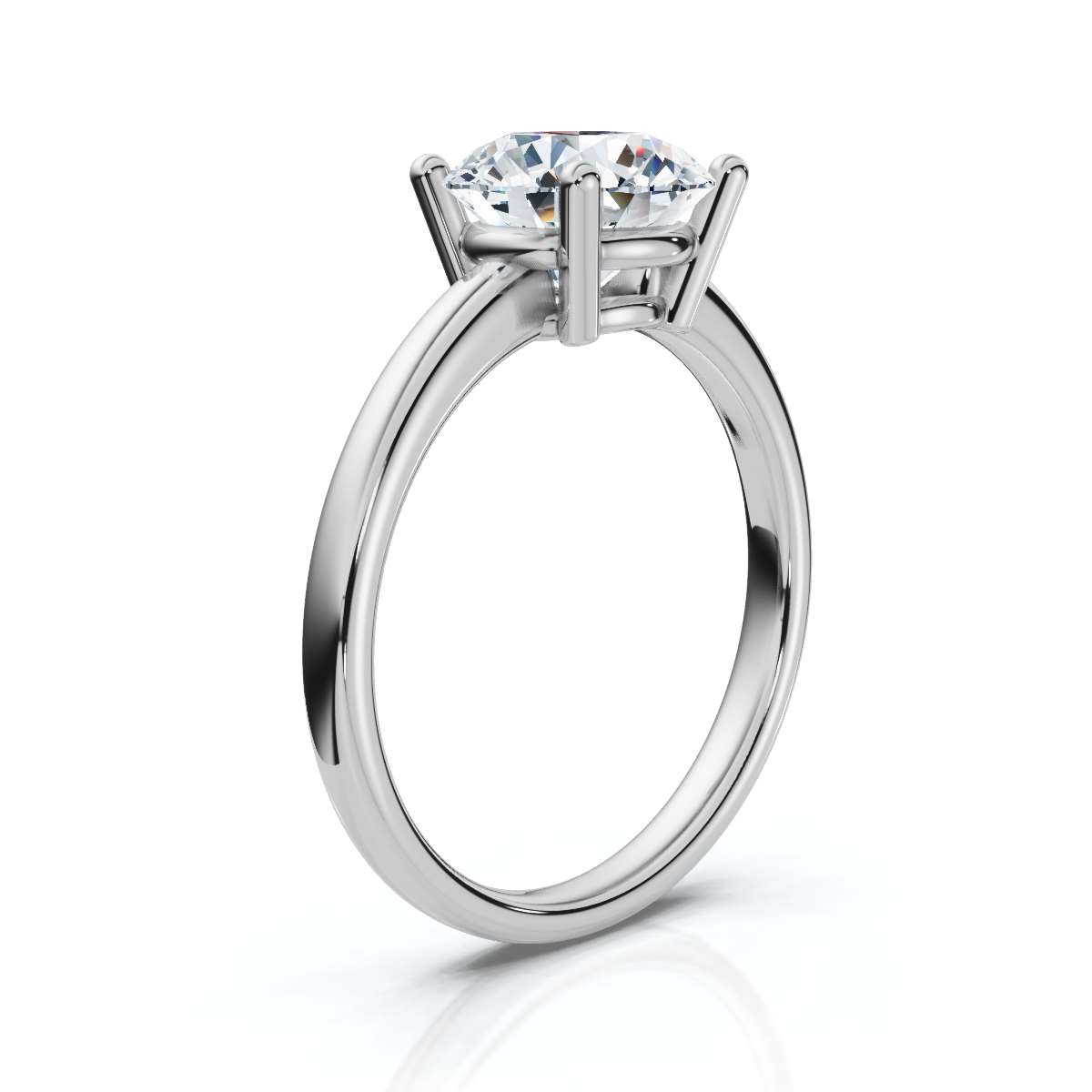 14K White Gold Rachel Solitaire Engagement Ring 