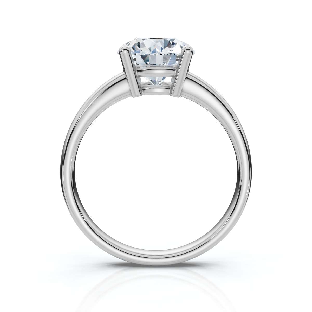 14K White Gold Rachel Solitaire Engagement Ring 