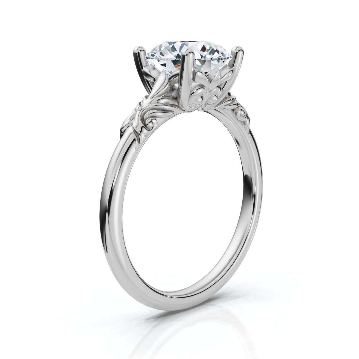 14K White Gold Ofri Solitaire Engagement Ring 