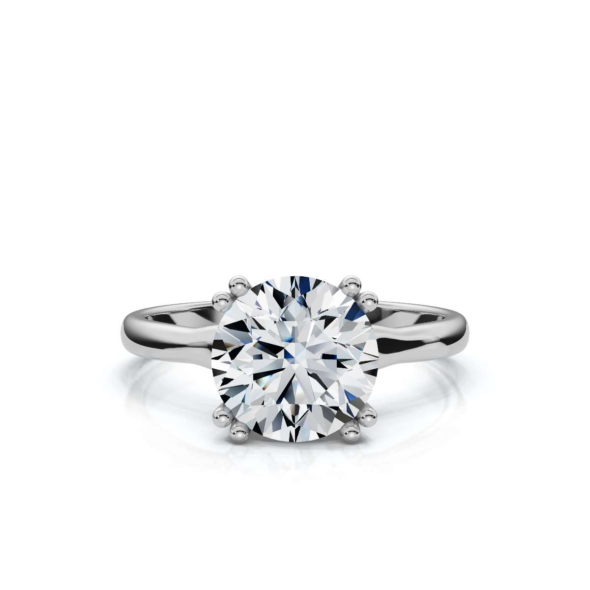 14K White Gold Esther Solitaire Engagement Ring 