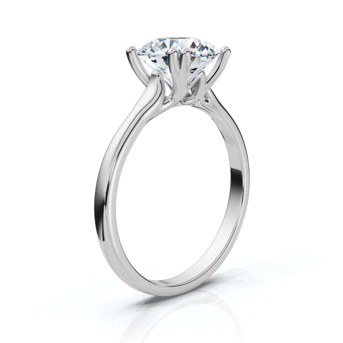 14K White Gold Esther Solitaire Engagement Ring 