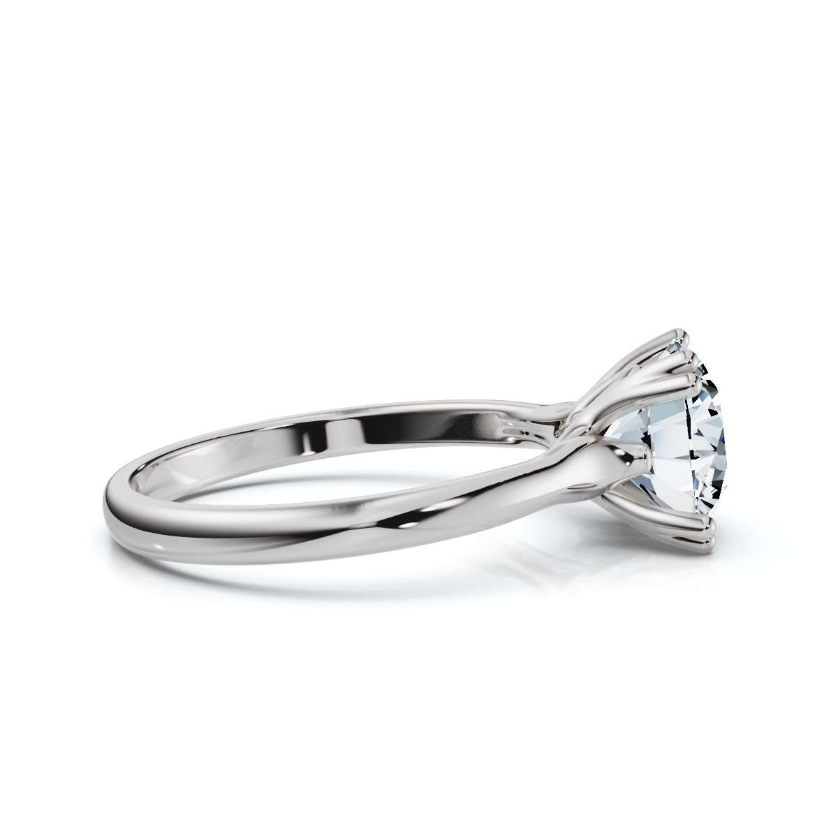14K White Gold Esther Solitaire Engagement Ring 