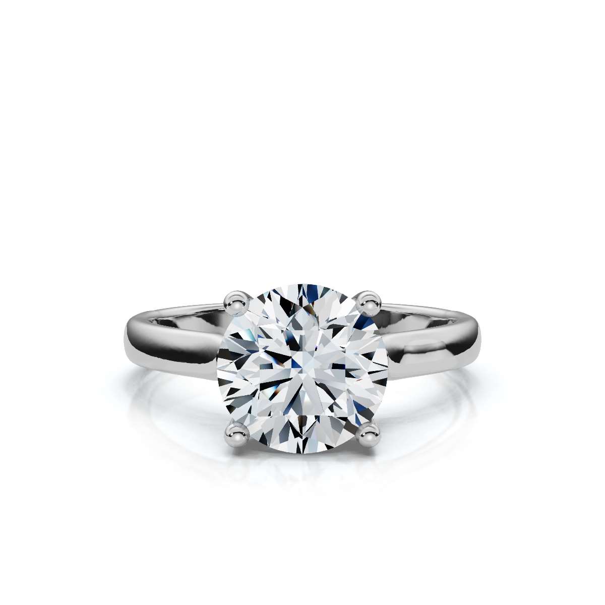 14K White Gold Noya Solitaire Engagement Ring 