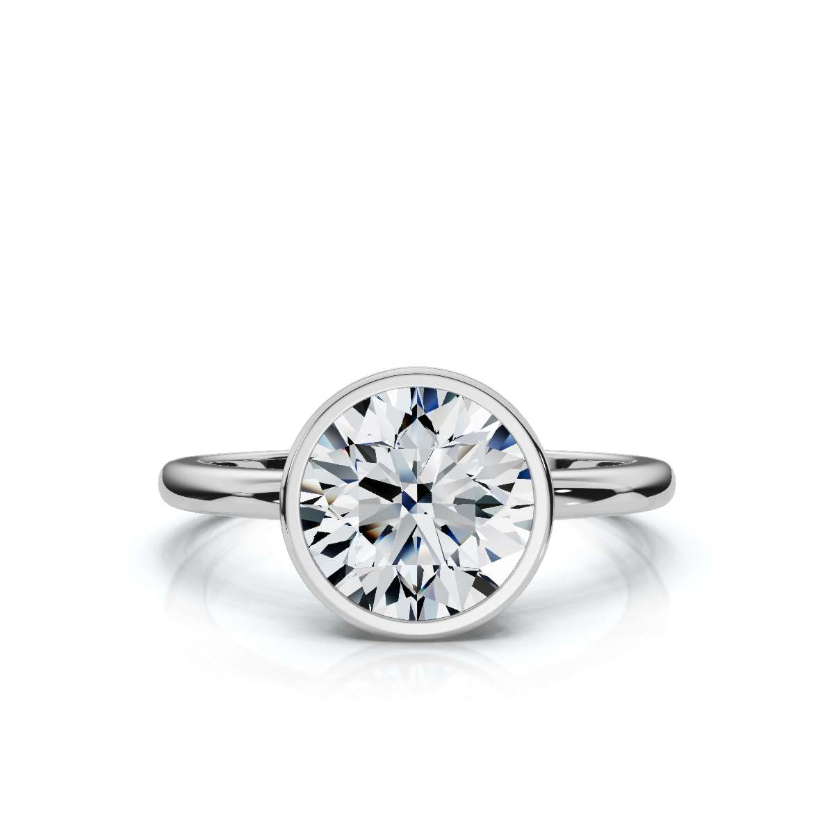 14K White Gold Ori Solitaire Engagement Ring 