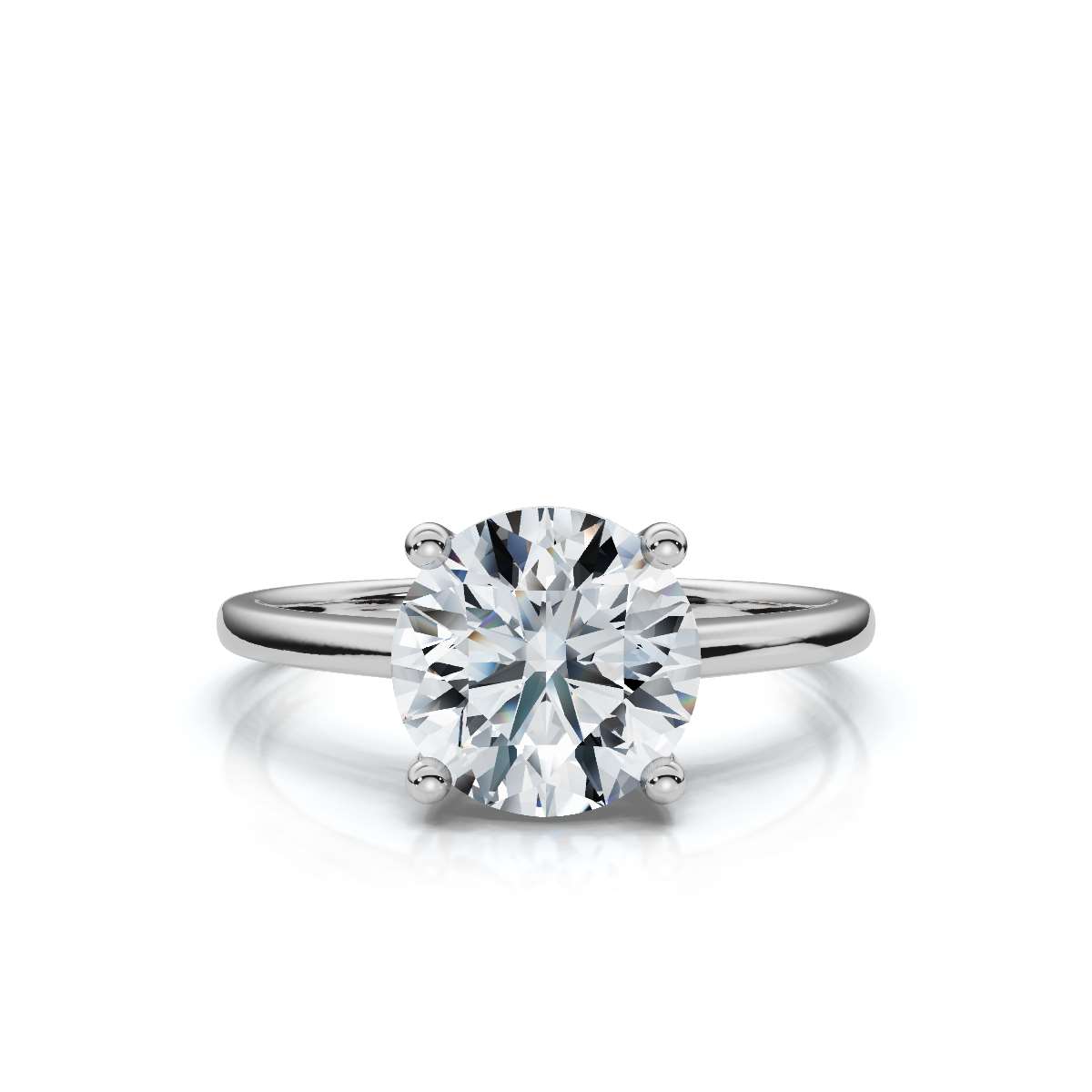 14K White Gold Aliya Petite Solitaire Engagement Ring 