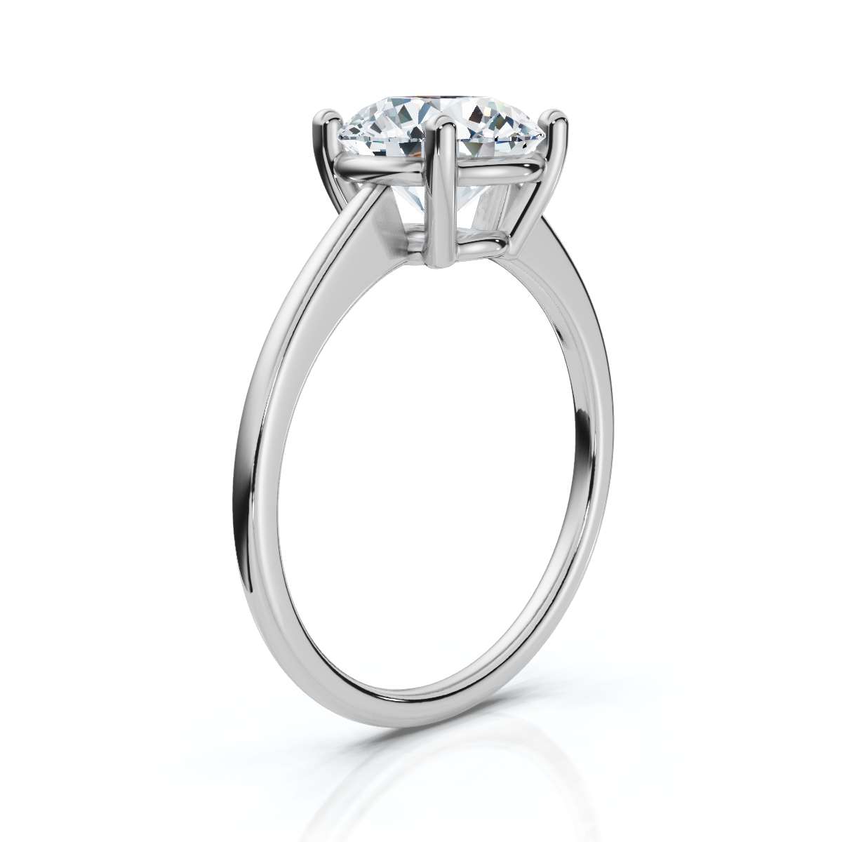 14K White Gold Aliya Petite Solitaire Engagement Ring 