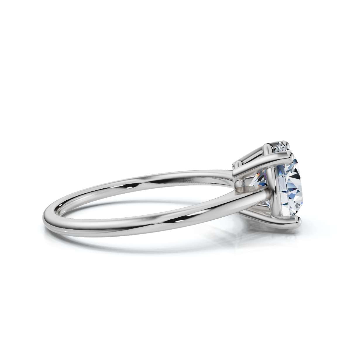 14K White Gold Aliya Petite Solitaire Engagement Ring 