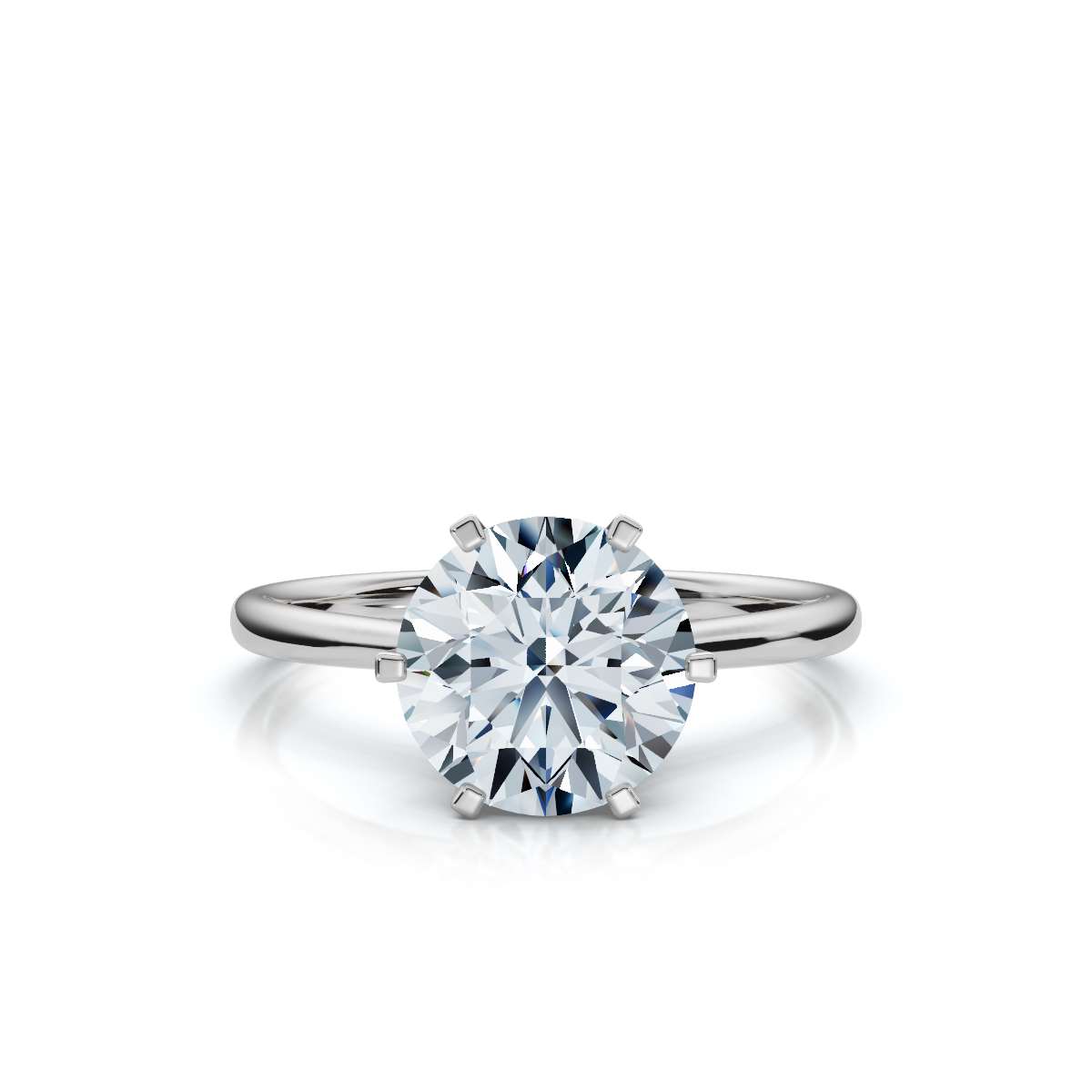 14K White Gold Adele Petite Solitaire Engagement Ring 