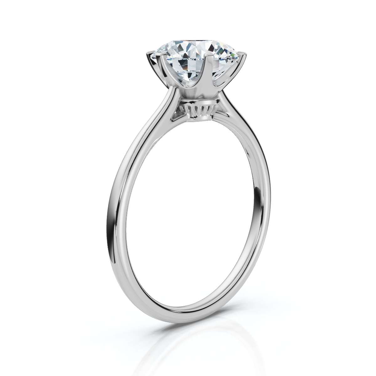 14K White Gold Adele Petite Solitaire Engagement Ring 