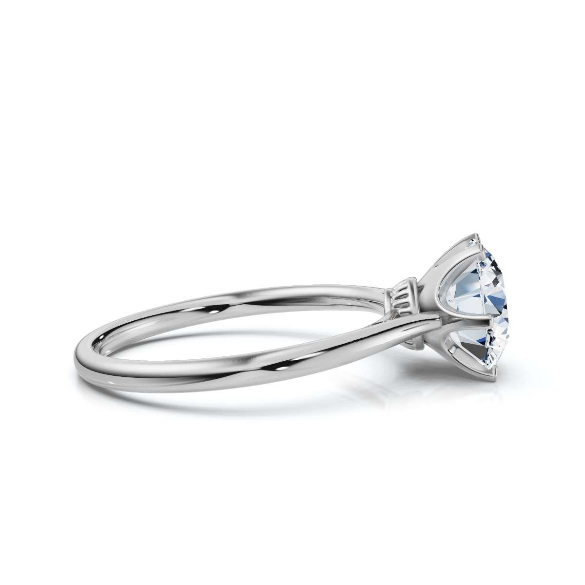 14K White Gold Adele Petite Solitaire Engagement Ring 
