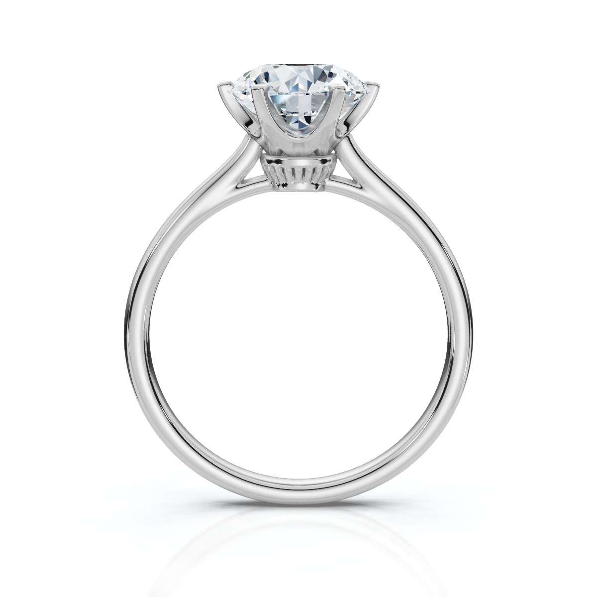 14K White Gold Adele Petite Solitaire Engagement Ring 