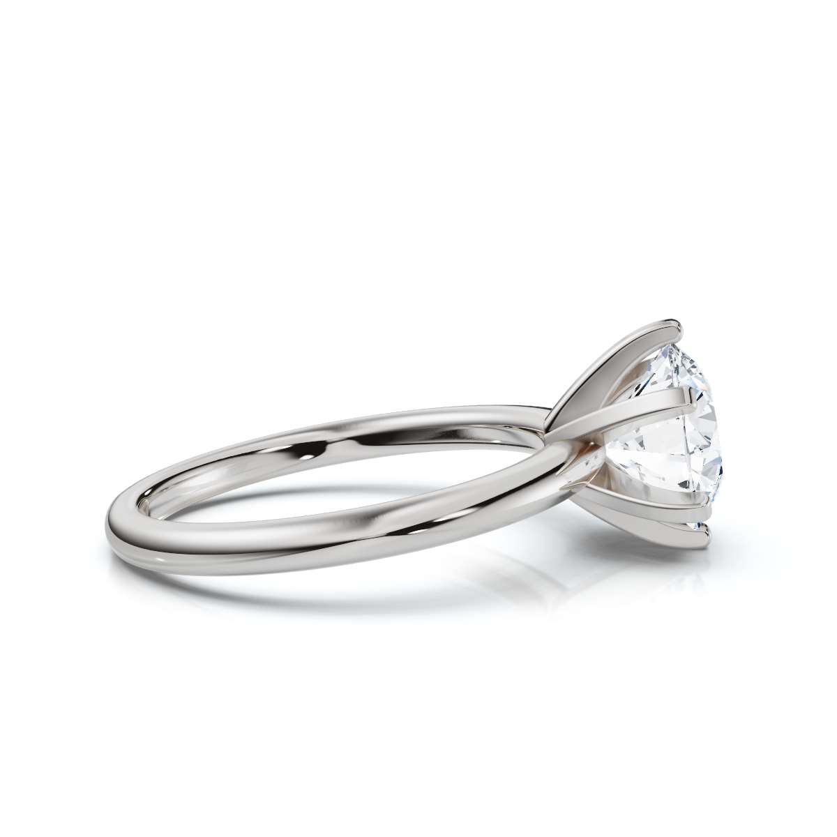 14K White Gold Emily Solitaire Engagement Ring 