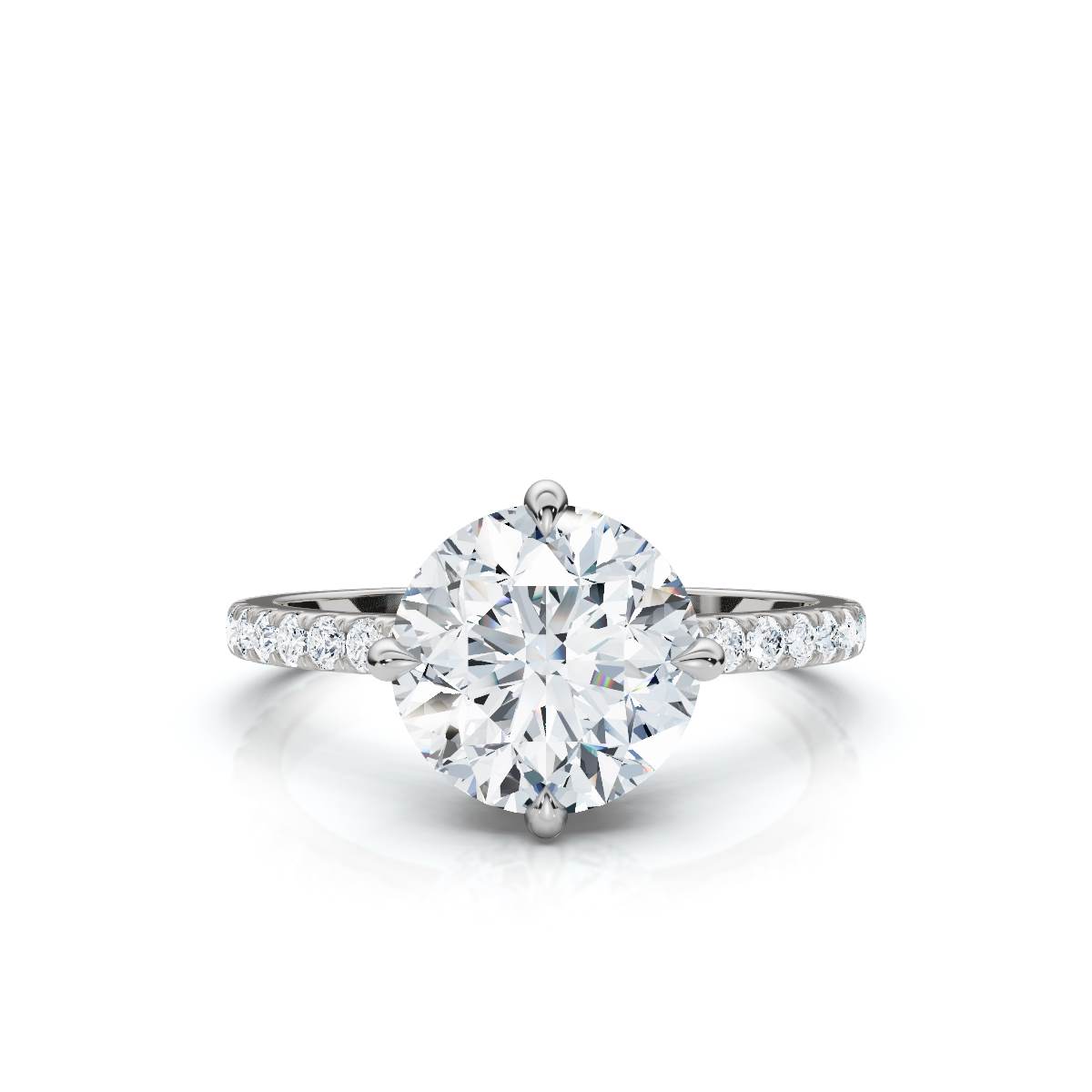 14K White Gold Vayla Accents Lab Grown Diamond Engagement Ring (1/3 ct. tw)