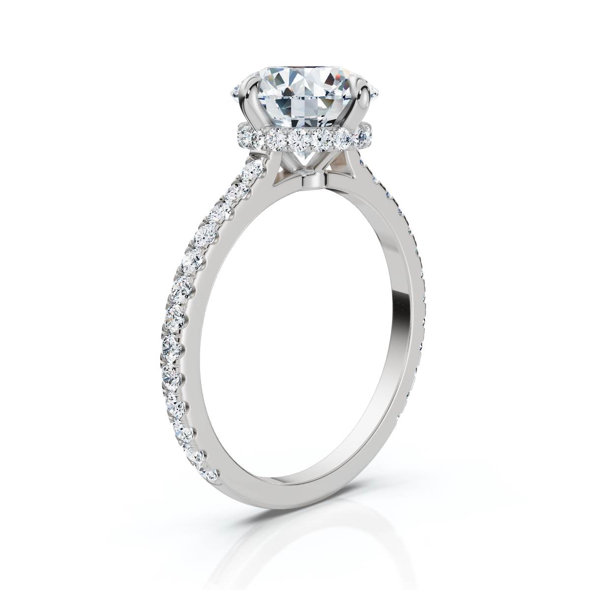 14K White Gold Vayla Accents Lab Grown Diamond Engagement Ring (1/3 ct. tw)