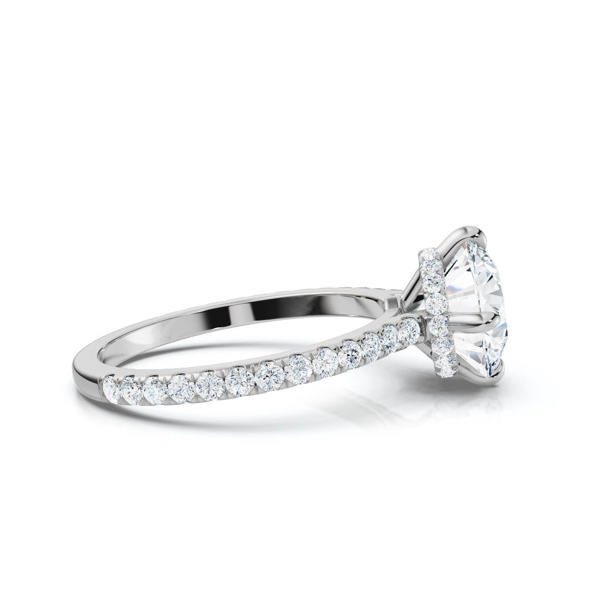 14K White Gold Vayla Accents Lab Grown Diamond Engagement Ring (1/3 ct. tw)