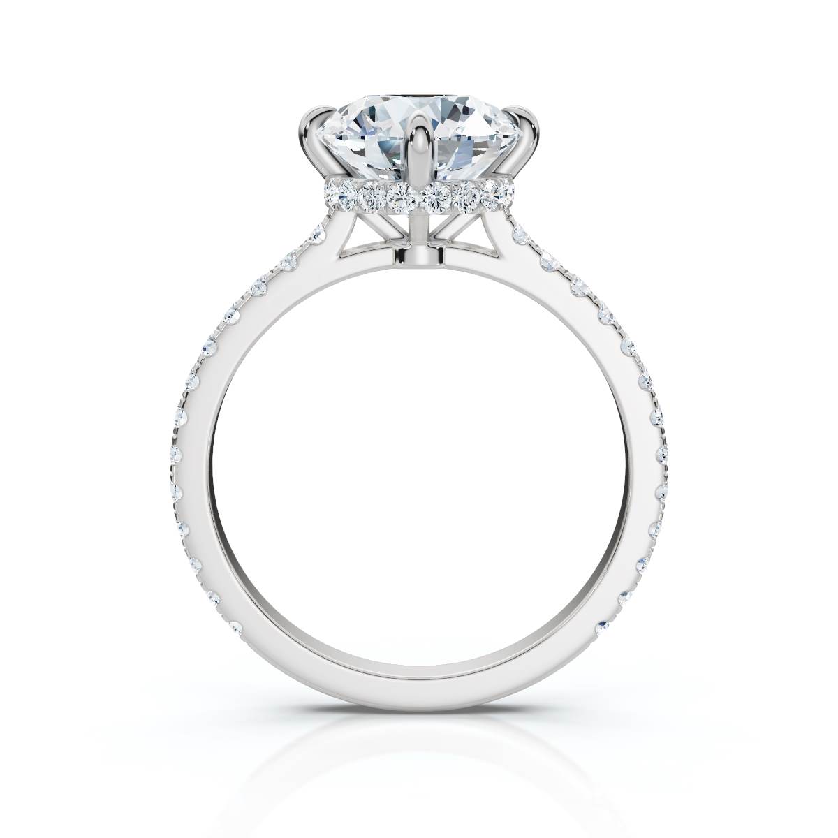 14K White Gold Vayla Accents Lab Grown Diamond Engagement Ring (1/3 ct. tw)