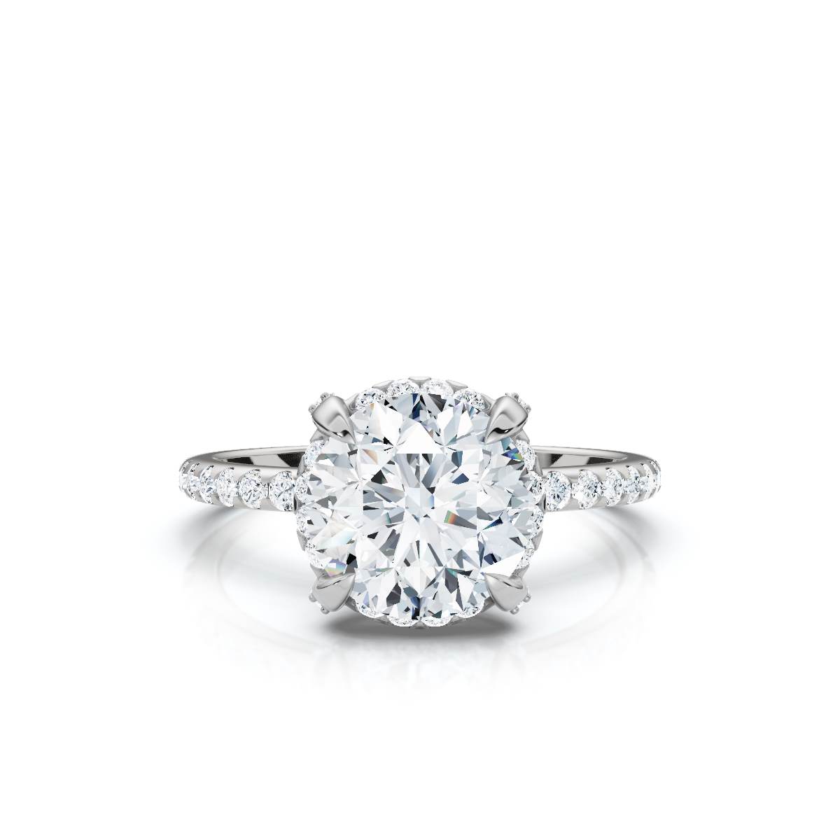 14K White Gold Luneth Accents Lab Grown Diamond Engagement Ring (1/3 ct. tw)