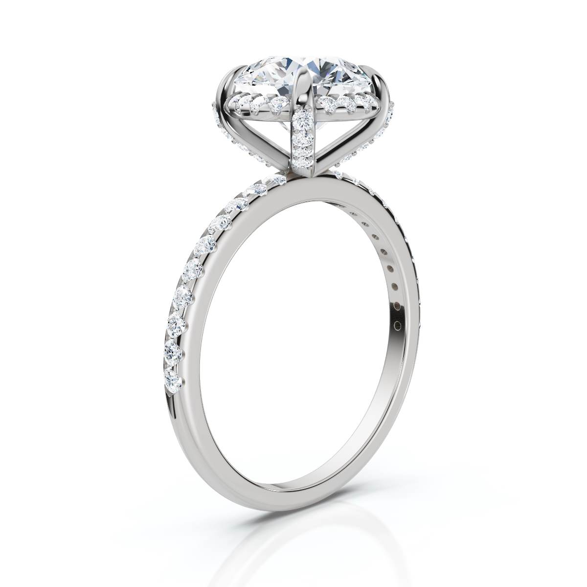 14K White Gold Luneth Accents Lab Grown Diamond Engagement Ring (1/3 ct. tw)