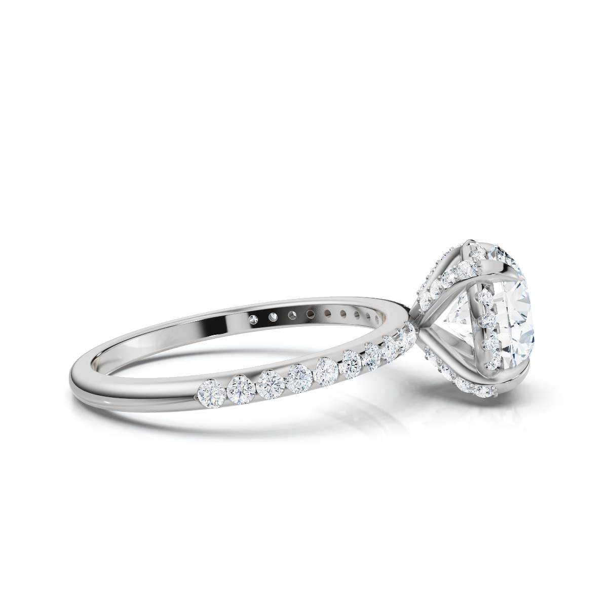 14K White Gold Luneth Accents Lab Grown Diamond Engagement Ring (1/3 ct. tw)
