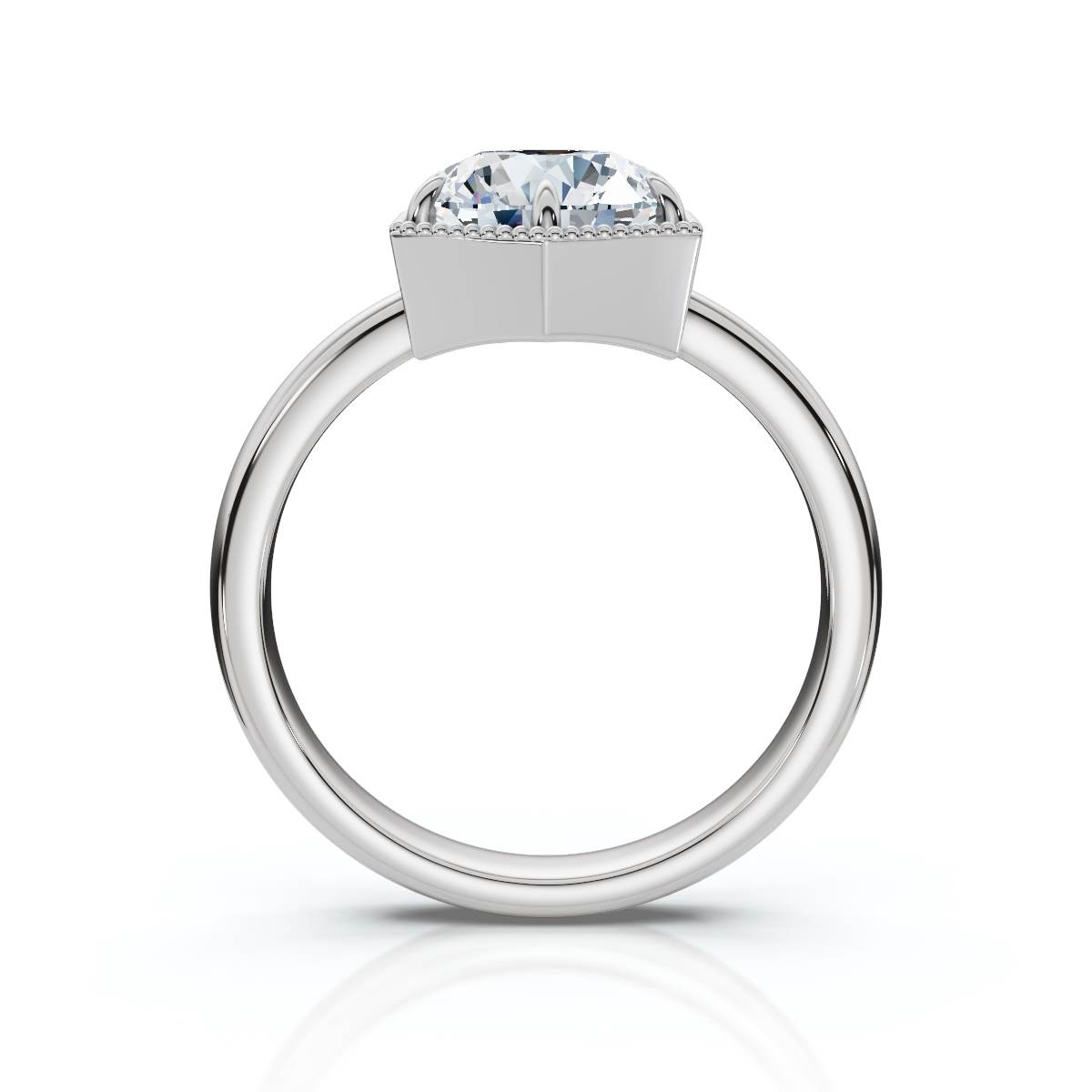 14K White Gold Elixane Solitaire Engagement Ring 