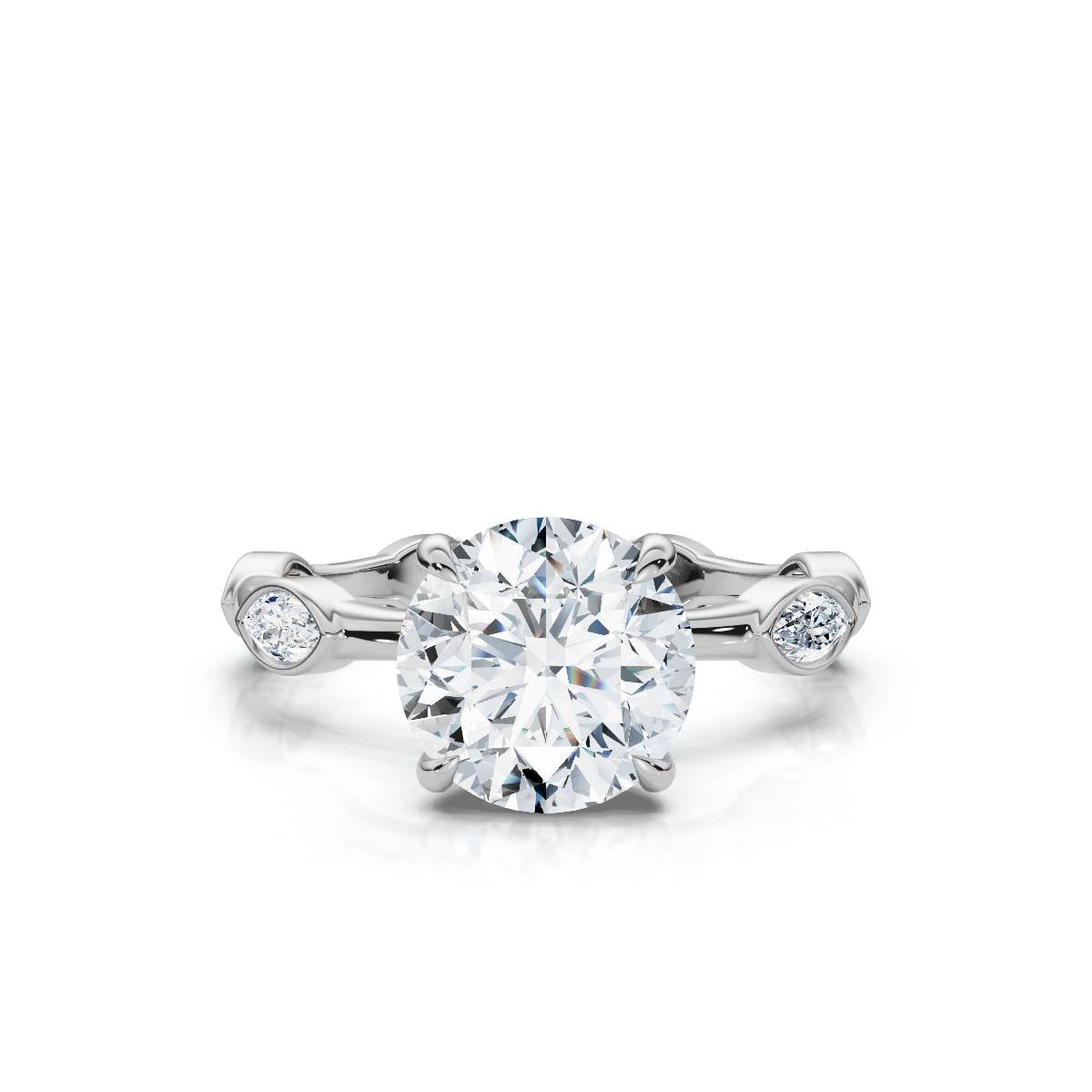 14K White Gold Vaelora Accents Lab Grown Diamond Engagement Ring (1/4 ct. tw)