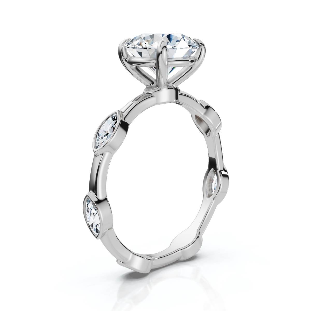 14K White Gold Vaelora Accents Lab Grown Diamond Engagement Ring (1/4 ct. tw)