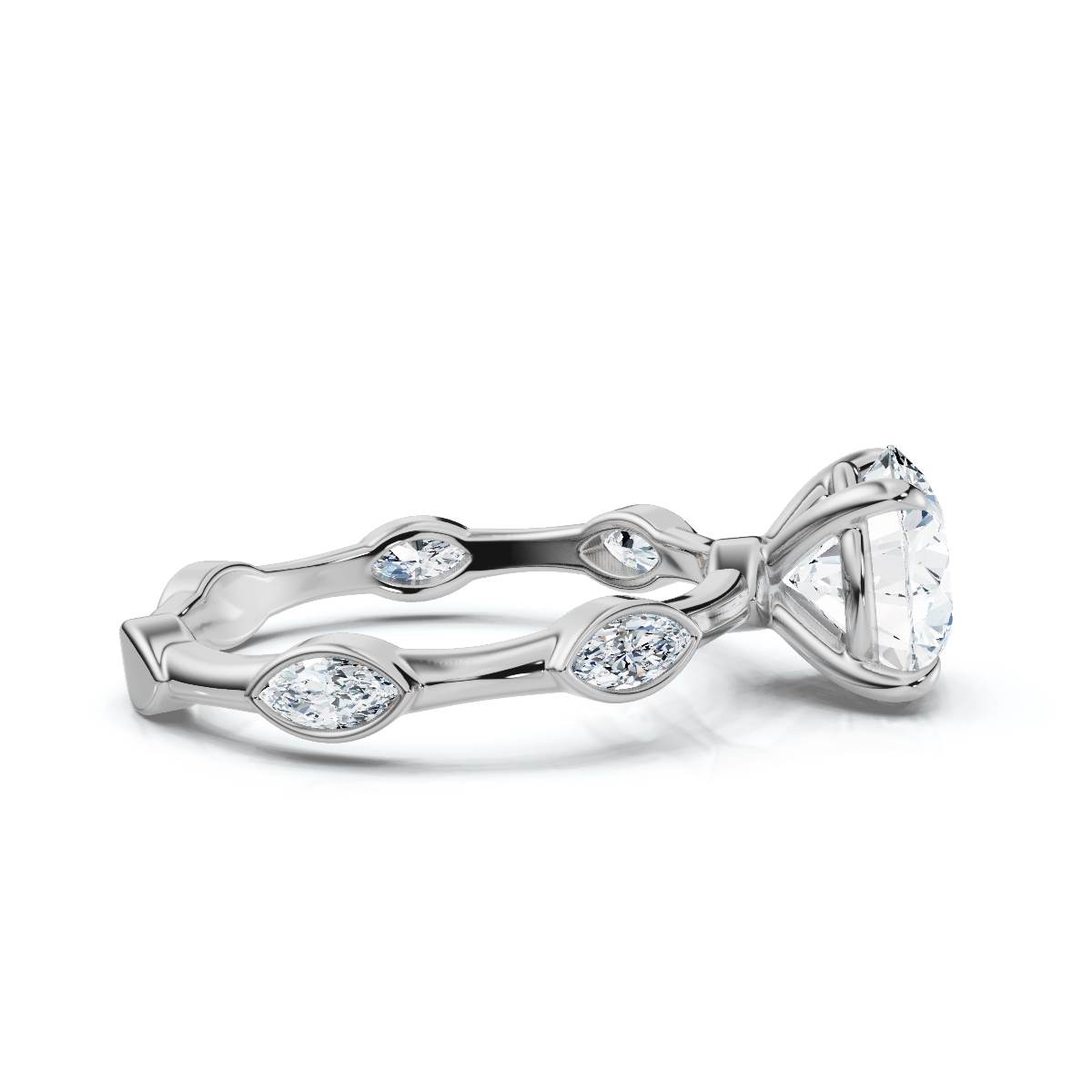14K White Gold Vaelora Accents Lab Grown Diamond Engagement Ring (1/4 ct. tw)