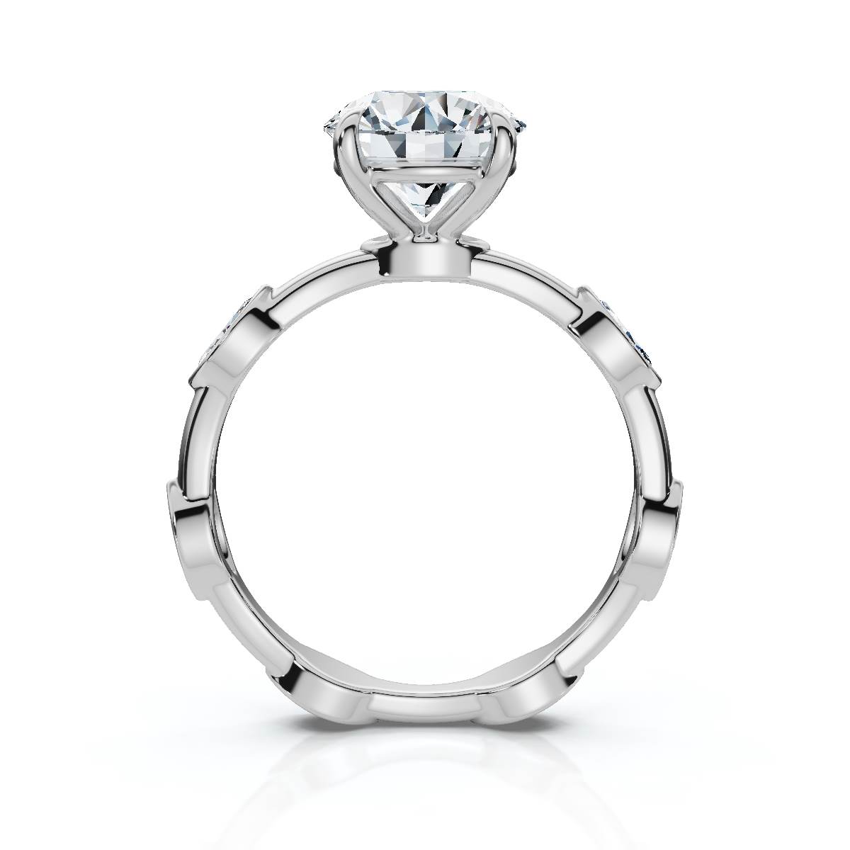 14K White Gold Vaelora Accents Lab Grown Diamond Engagement Ring (1/4 ct. tw)