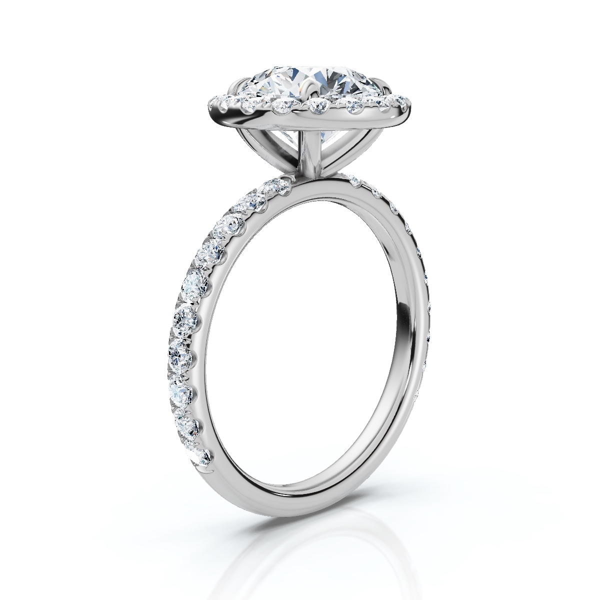 14K White Gold Rayna Halo Lab Grown Diamond Ring (2/3 ct. tw)