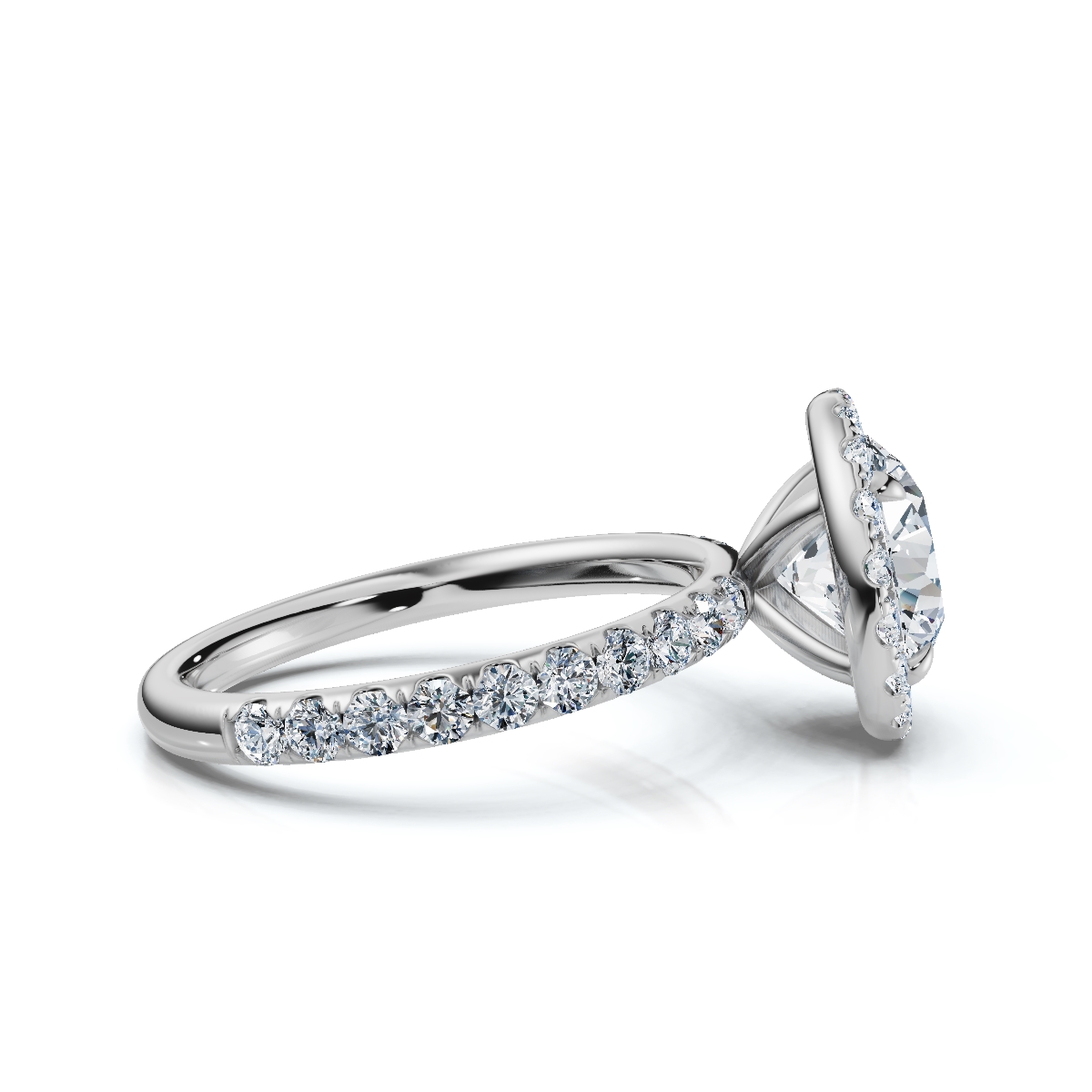14K White Gold Rayna Halo Lab Grown Diamond Ring (2/3 ct. tw)