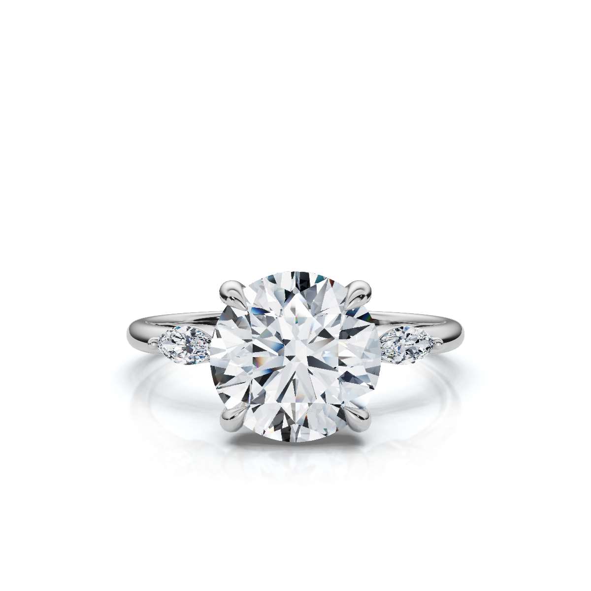 14K White Gold Serenity Hidden Accents Lab Grown Diamond Ring (1/5 ct. tw)