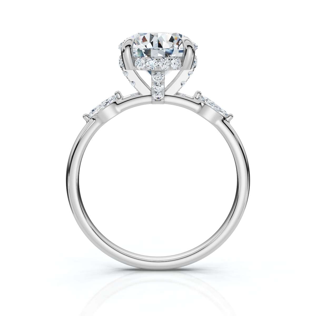 14K White Gold Serenity Hidden Accents Lab Grown Diamond Ring (1/5 ct. tw)